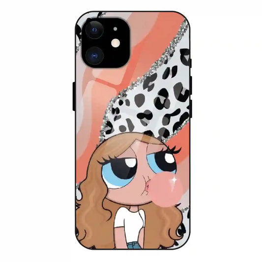 Peach Print Baddie Girl - Glass Cases For iPhone Models