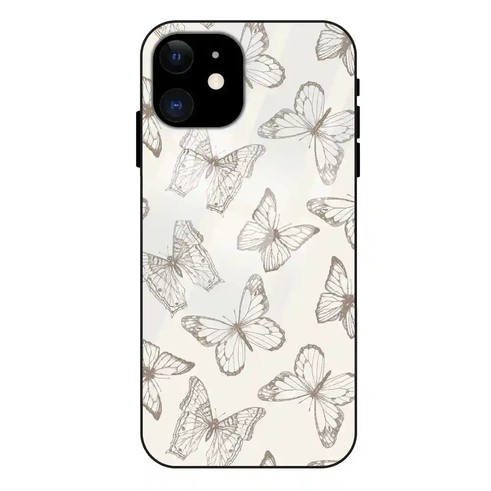 'White Butterflies - Glass Case For Apple iPhone 11