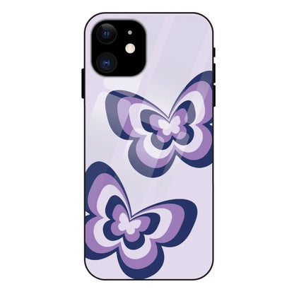 'Blue butterflies - Glass Case For Apple iPhone 11