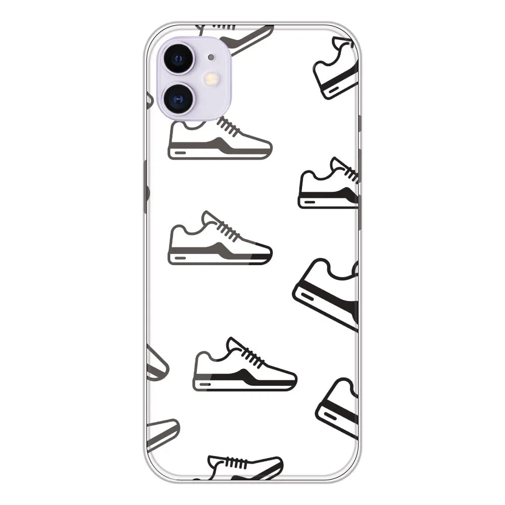 Black Sneakers - Clear Printed Silicone CaseFor Apple iPhone 11