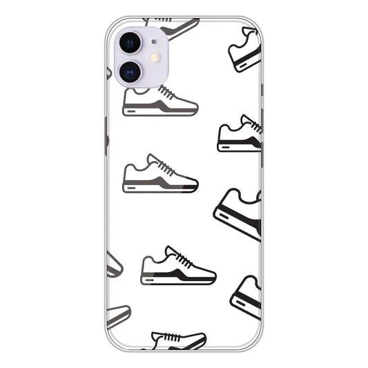 Black Sneakers - Clear Printed Silicone CaseFor Apple iPhone 11