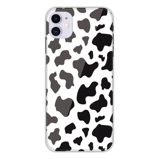 Cow Print - Clear Printed Silicone CaseFor Apple iPhone 11