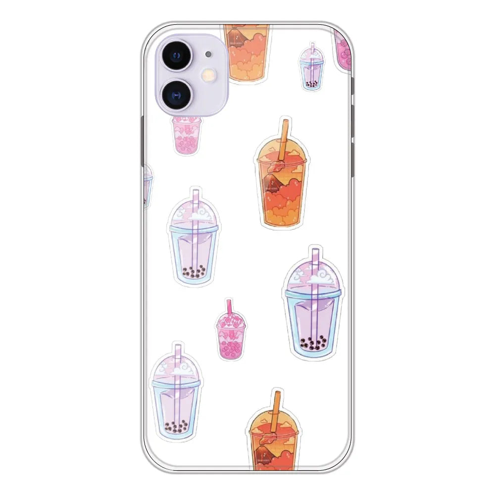Bubble Tea - Clear Printed Silicone CaseFor Apple iPhone 11
