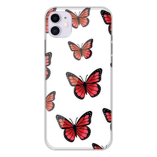 Red Butterfly - Clear Printed Silicone CaseFor Apple iPhone 11