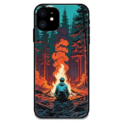 'Boy With Camp Fire - Glossy Metal Silicone Case For Apple iPhone 11