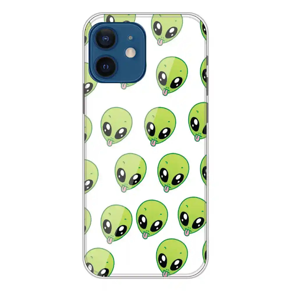 Alien - Clear Printed Silicone Case For Apple iPhone 12 Mini