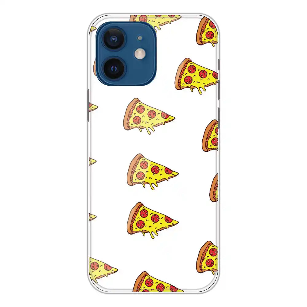 Pizza - Clear Printed Silicone Case For Apple iPhone 12 Mini
