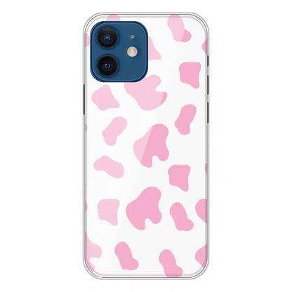 Pink Cow Print - Clear Printed Silicone Case For Apple iPhone 12 Mini