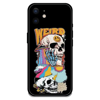 Weird Skull Graffiti - Glossy Metal Silicone Case For Apple iPhone Models