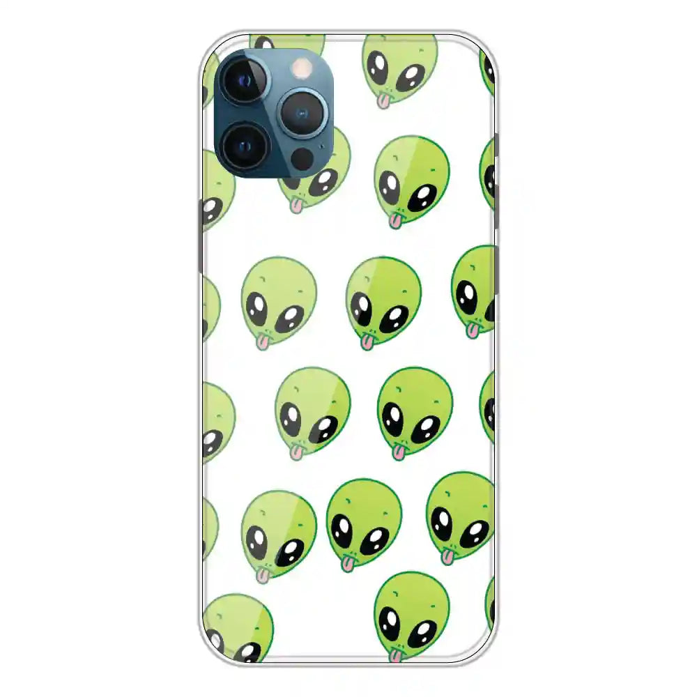 Alien - Clear Printed Silicone Case For Apple iPhone 12 Pro Max