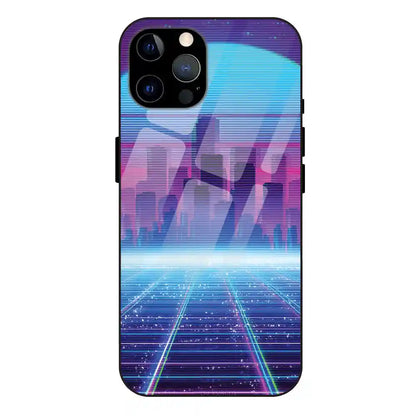 'Cityscape Synthwave - Glass Case For Apple iPhone 12 Pro Max