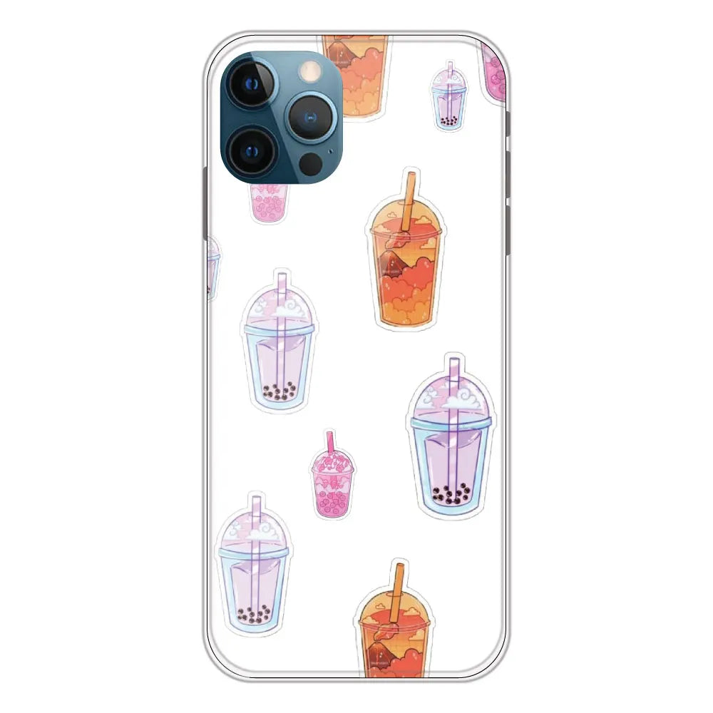 Bubble Tea - Clear Printed Silicone CaseFor Apple iPhone 12 Pro Max 
