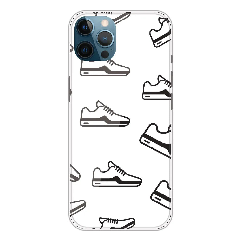 Black Sneakers - Clear Printed Silicone CaseFor Apple iPhone 12 Pro Max