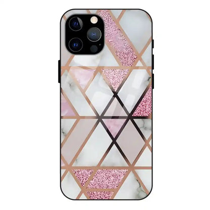 'Blush Prism Geometric - Glass Case For Apple iPhone 12 Pro