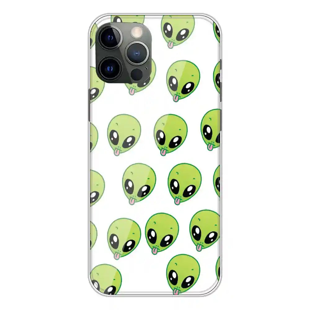 Alien - Clear Printed Silicone Case For Apple iPhone 12 Pro