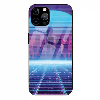 'Cityscape Synthwave - Glass Case For Apple iPhone 12 Pro