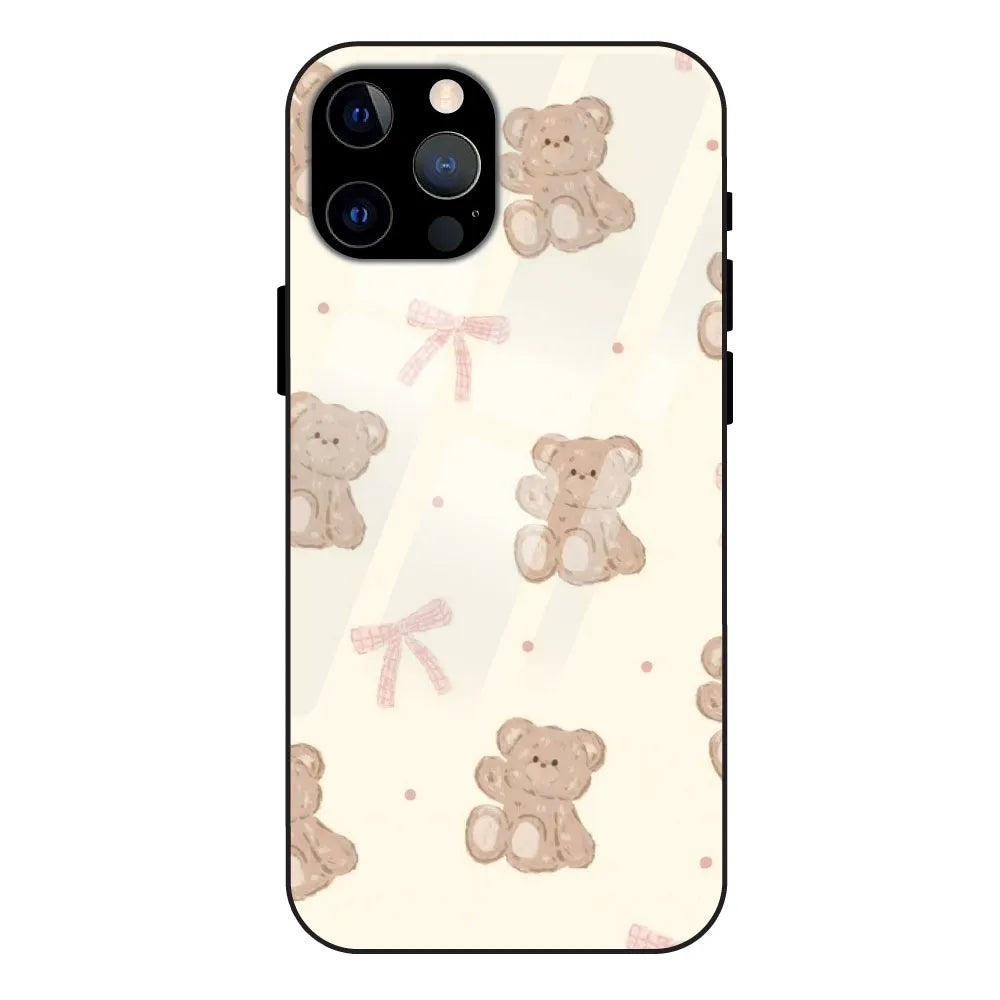 'Bow Teddy - Glass Case For Apple iPhone 12 Pro