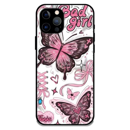 'Bad Girl Butterfly - Glossy Metal Silicone Case For Apple iPhone 12 Pro