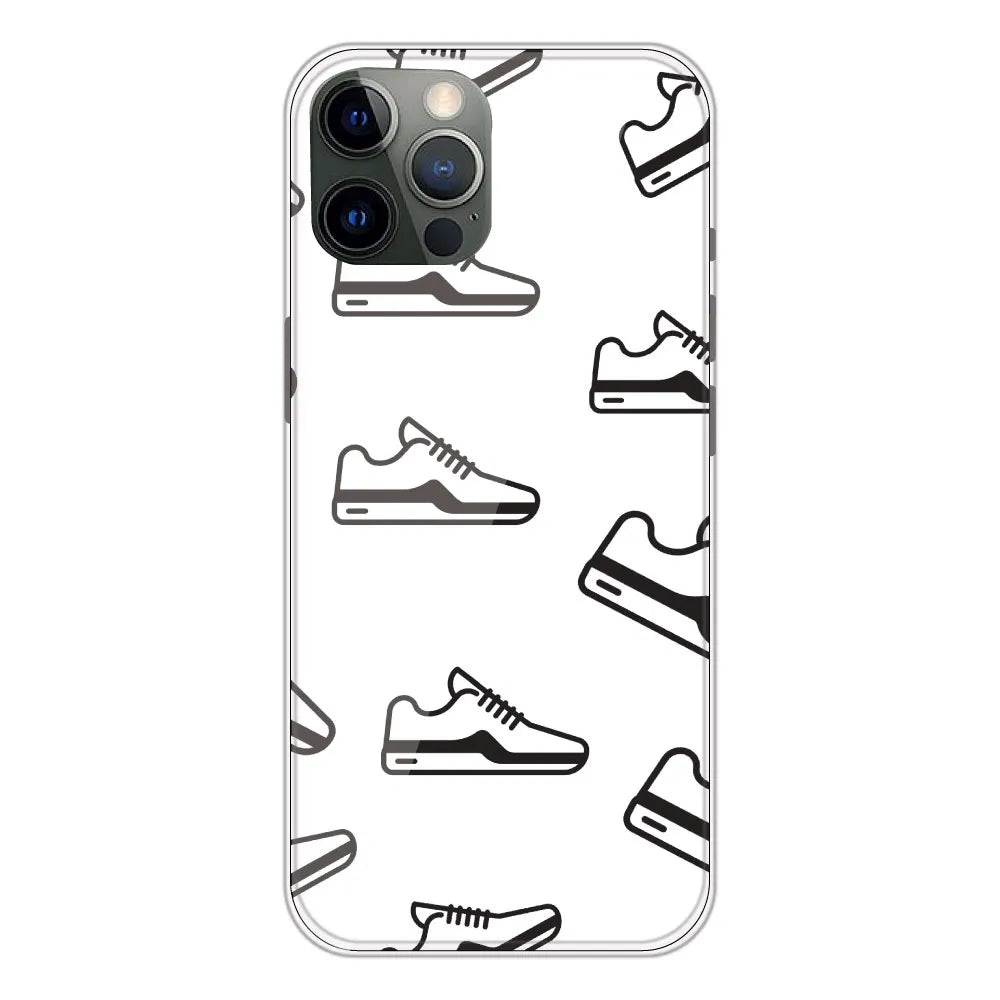 Black Sneakers - Clear Printed Silicone CaseFor Apple iPhone 12 Pro