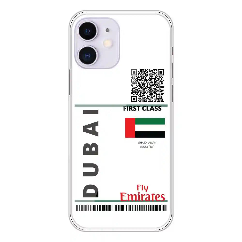 Dubai Ticket - Clear Printed Silicone Case For Apple iPhone 12 