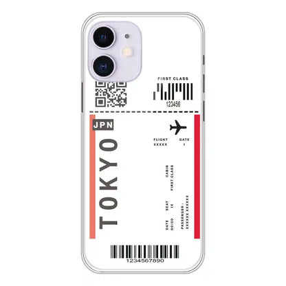 Tokyo Ticket - Clear Printed Silicone Case For Apple iPhone 12 