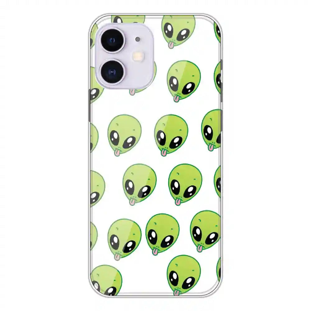 Alien - Clear Printed Silicone Case For Apple iPhone 12