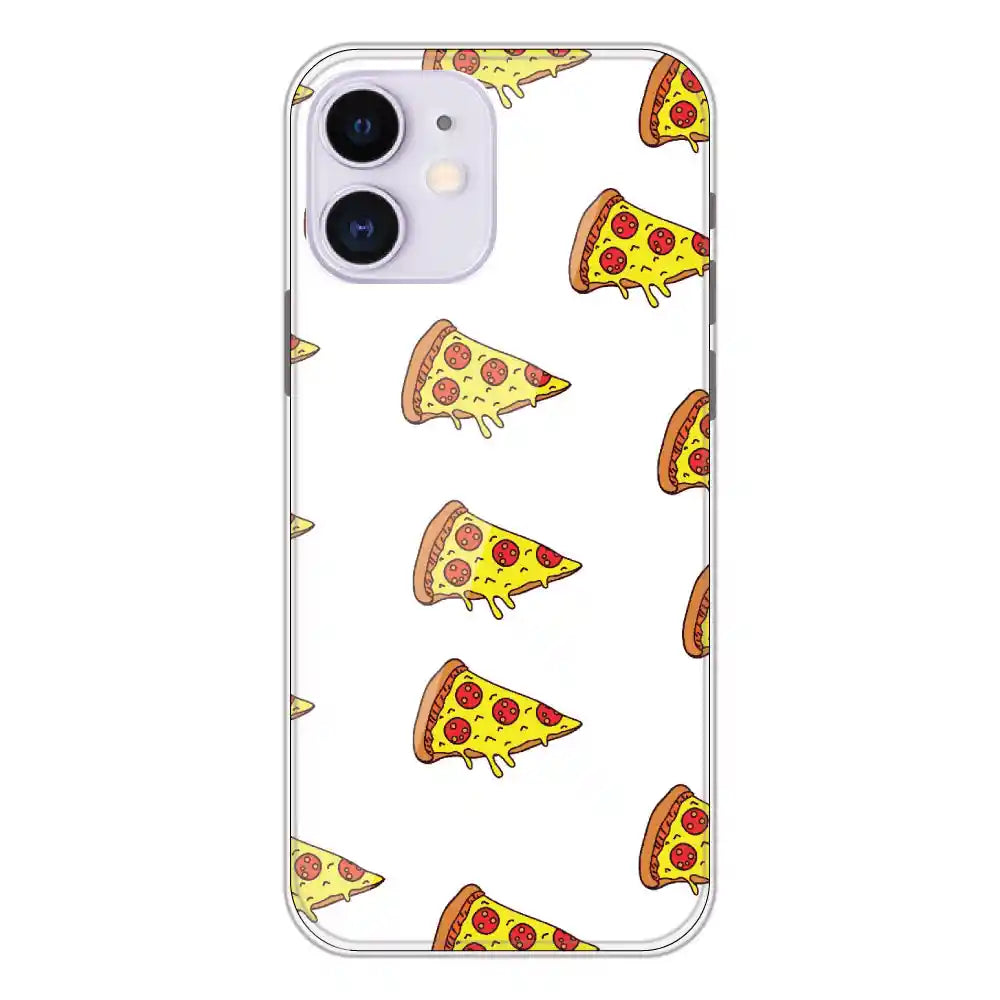 Pizza - Clear Printed Silicone Case For Apple iPhone 12