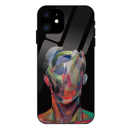 'Face Oil Painting - Glass Case For Apple iPhone 12
