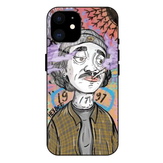 'A Smoking Portrait - Glass Case For Apple iPhone 12