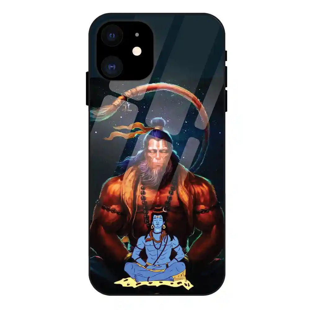 'Lord Shiva & Lord Hanuman - Glass Case For Apple iPhone 12