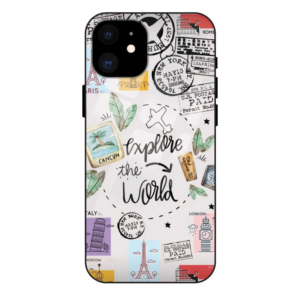 'Explore The World - Glass Case For Apple iPhone 12