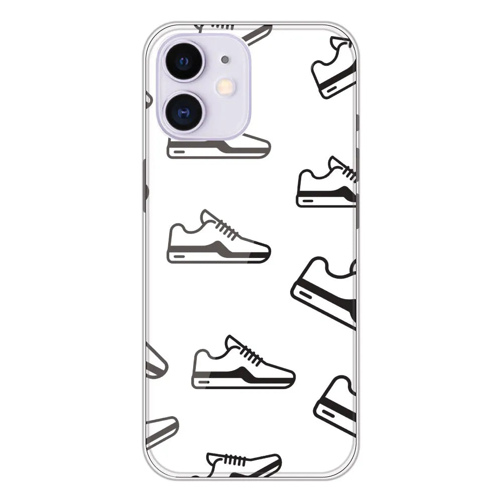 Black Sneakers - Clear Printed Silicone CaseFor Apple iPhone 12