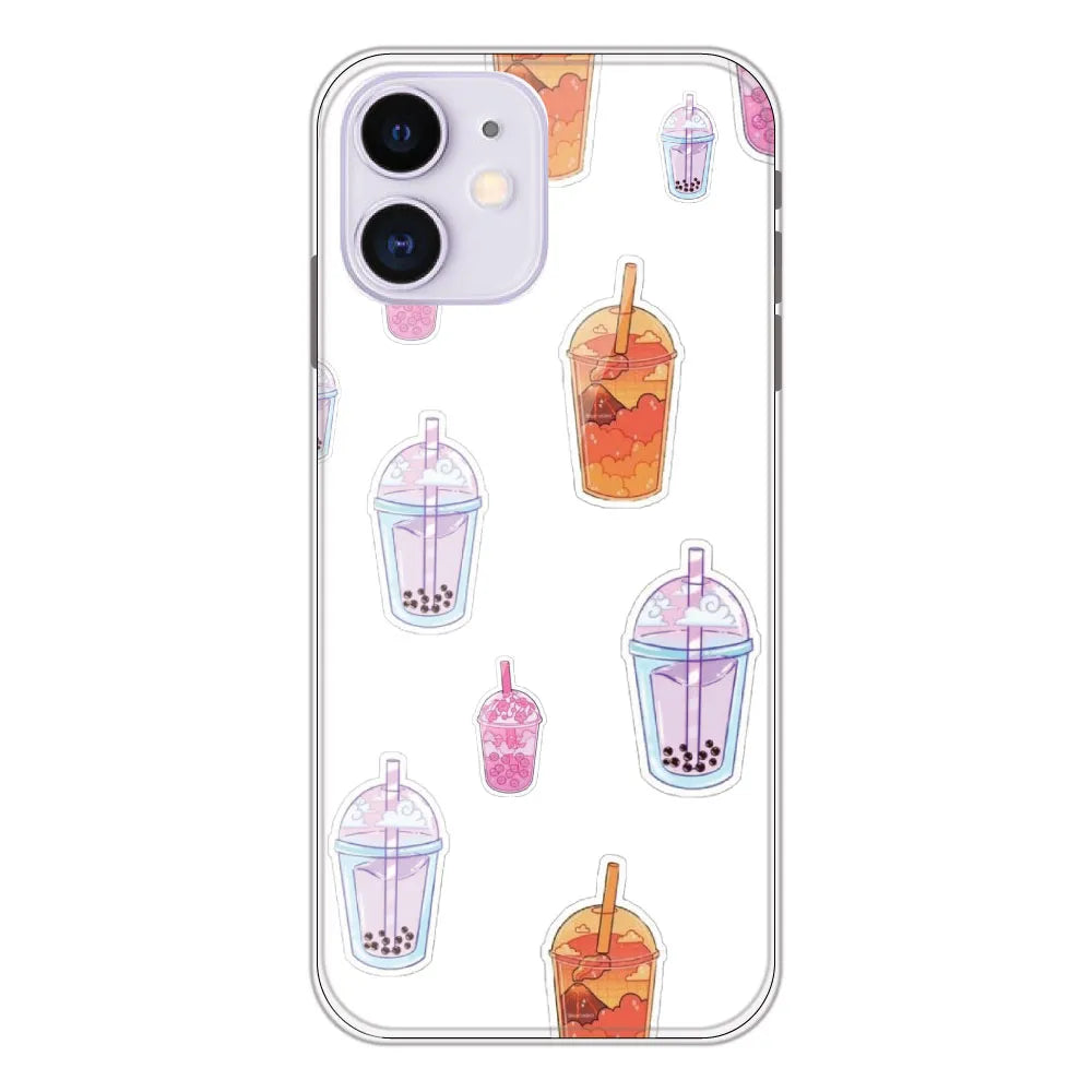 Bubble Tea - Clear Printed Silicone CaseFor Apple iPhone 12