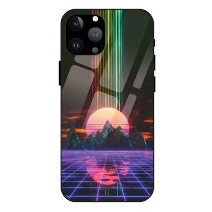 'Retro Sunset Synthwave - Glass Case For Apple iPhone 13 Pro Max