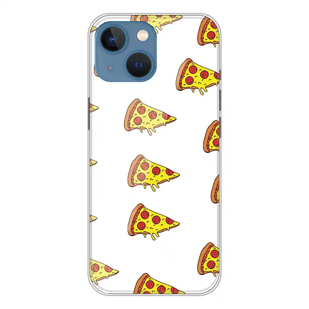 Pizza - Clear Printed Silicone Case For Apple iPhone 13 Mini