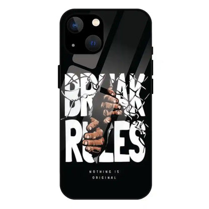 'Break Rules - Glass Case For Apple iPhone 13 Mini