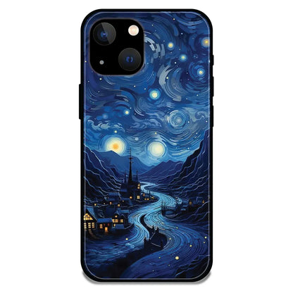 'The Starry Night - Glossy Metal Silicone Case For Apple iPhone 13 Mini