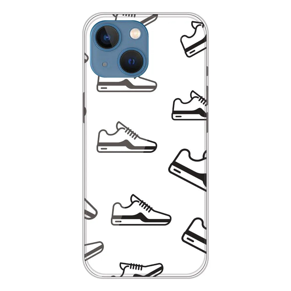 Black Sneakers - Clear Printed Silicone CaseFor Apple iPhone 13 Mini