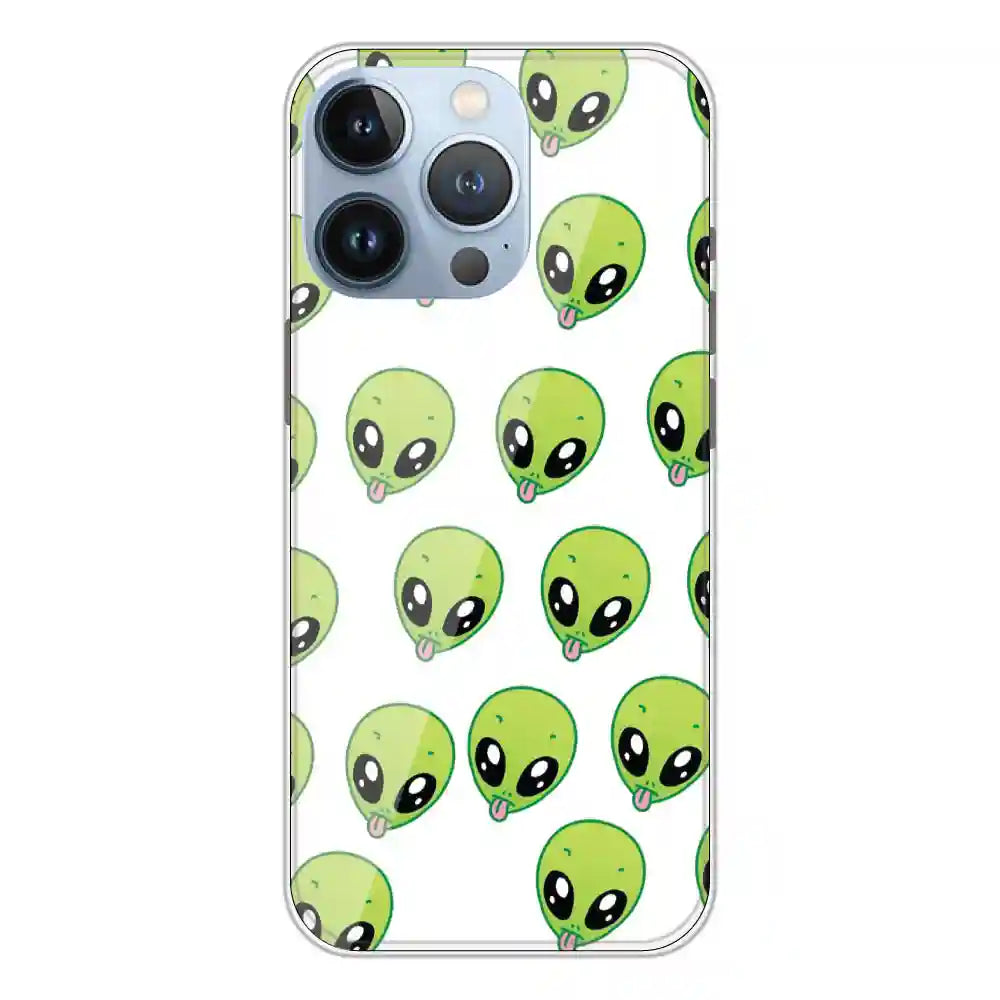 Alien - Clear Printed Silicone Case For Apple iPhone 13 Pro Max