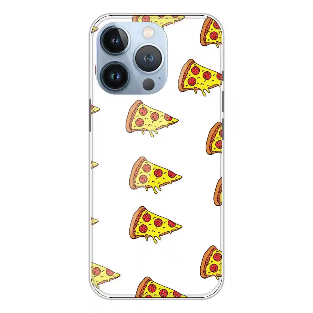 Pizza - Clear Printed Silicone Case For Apple iPhone 13 Pro Max