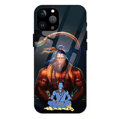 'Lord Shiva & Lord Hanuman - Glass Case For Apple iPhone 13 Pro Max