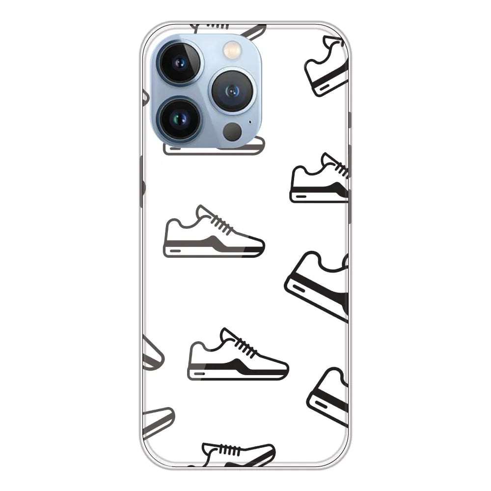 Black Sneakers - Clear Printed Silicone CaseFor Apple iPhone 13 Pro Max