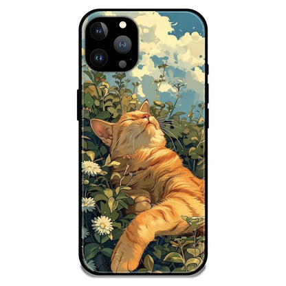 Garfield - Glossy Metal Silicone Case For Apple iPhone 13 Pro Max