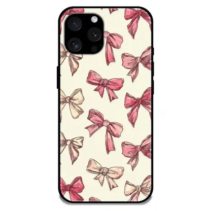 'Pastel Pink Bows - Glossy Metal Silicone Case For Apple iPhone 13 Pro