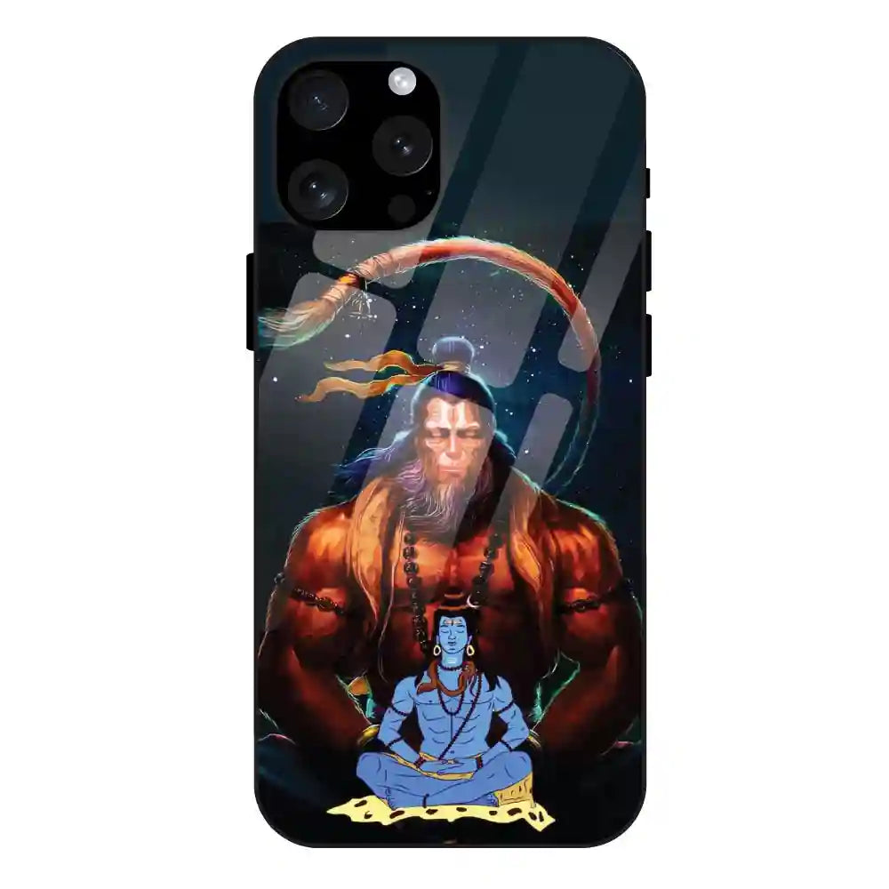 'Lord Shiva & Lord Hanuman - Glass Case For Apple iPhone 13 Pro
