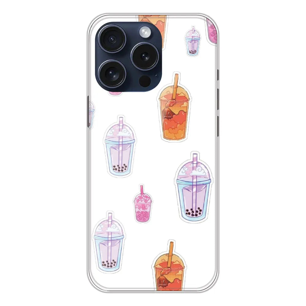 Bubble Tea - Clear Printed Silicone CaseFor Apple iPhone 13 Pro