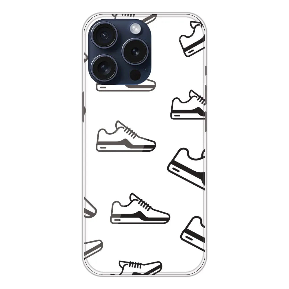 Black Sneakers - Clear Printed Silicone CaseFor Apple iPhone 13 Pro