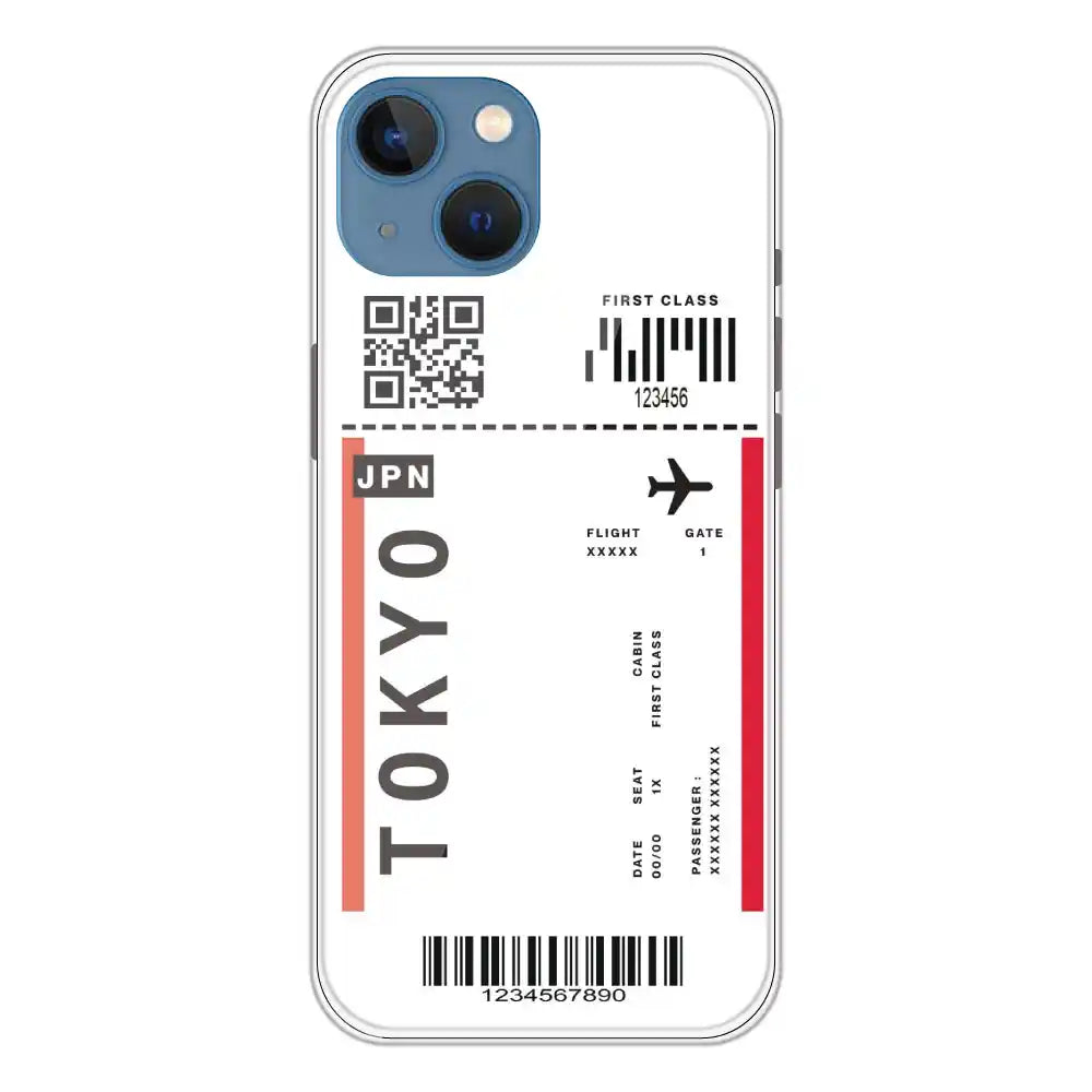 Tokyo Ticket - Clear Printed Silicone Case For Apple iPhone 13 