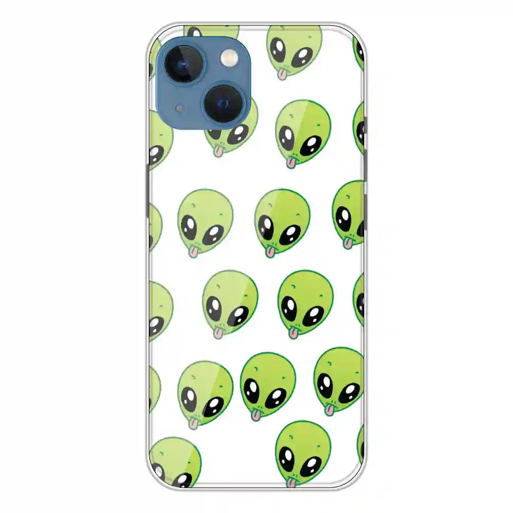 Alien - Clear Printed Silicone Case For Apple iPhone 13