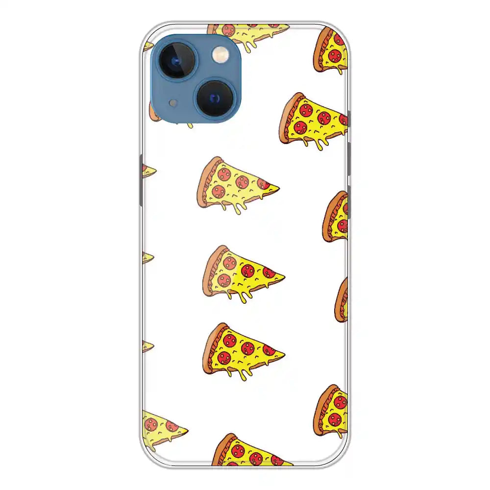 Pizza - Clear Printed Silicone Case For Apple iPhone 13
